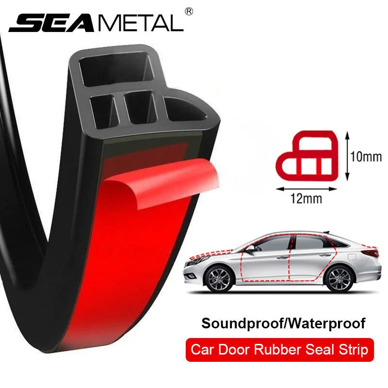 SEAMETAL Tira de Sellado para Puerta de Coche de Goma – Protector de Doble Capa, Aislante de Sonido, Impermeable y Anticlima para Puertas, Capó y Maletero.