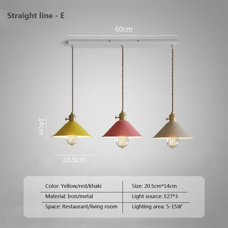 DINDALLED Modern Pendant Light E27 Chandeliers for Living Room Dining Room Kitchen Bedroom Pendant Lamp Three-head Hanging Lamp