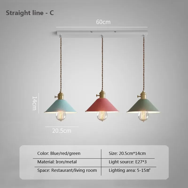 DINDALLED Modern Pendant Light E27 Chandeliers for Living Room Dining Room Kitchen Bedroom Pendant Lamp Three-head Hanging Lamp