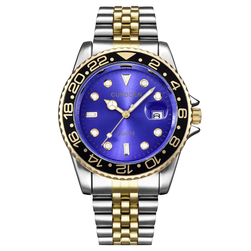 Reloj de Cuarzo para Hombre 2024 – Acero Inoxidable, Calendario y Estilo Casual