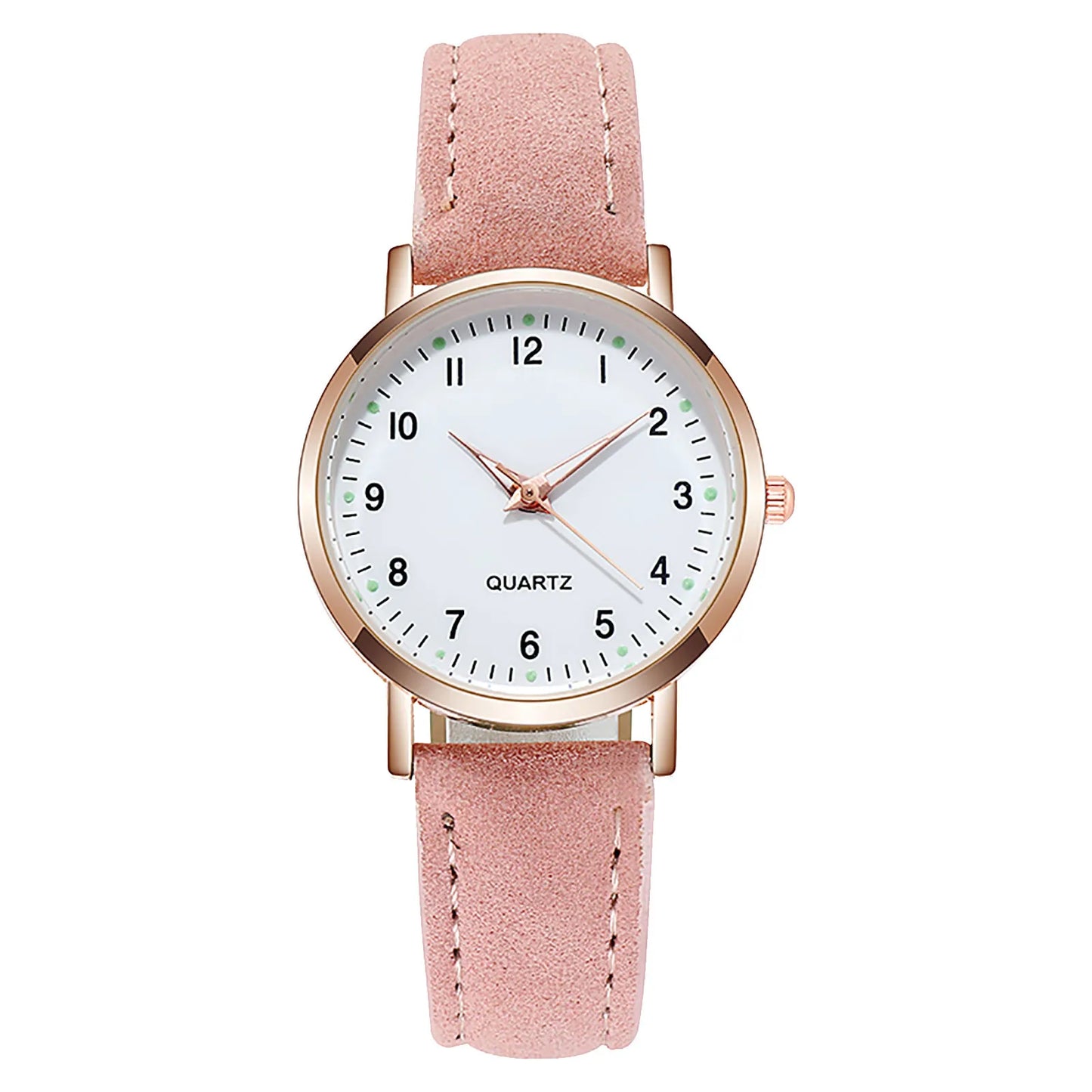 Reloj Mujer – Lujo, Cuarzo, Correa de Cuero y Manecillas Luminiscentes