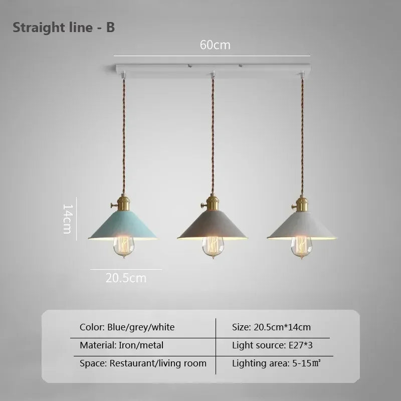 DINDALLED Modern Pendant Light E27 Chandeliers for Living Room Dining Room Kitchen Bedroom Pendant Lamp Three-head Hanging Lamp