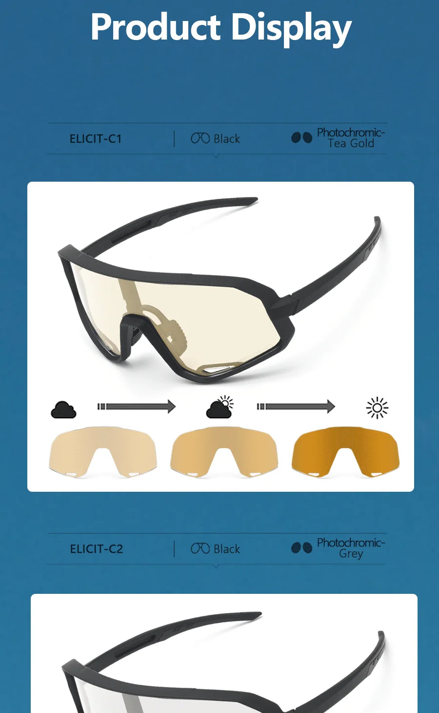 Gafas Ciclismo ELICIT – UV400 y Fotocromáticas