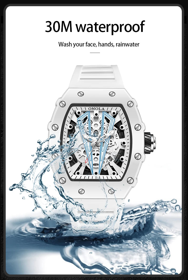 Reloj ONOLA para Hombre – Cuarzo, Resistente al Agua y Correa de Silicona