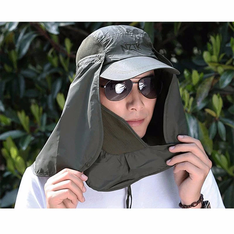 Outdoor Sport Hiking Camping Visor Hat UV Protection Face Neck Cover Fishing Sun Protcet Cap Fishing Cap Rain Hat Sun Hat Jungle