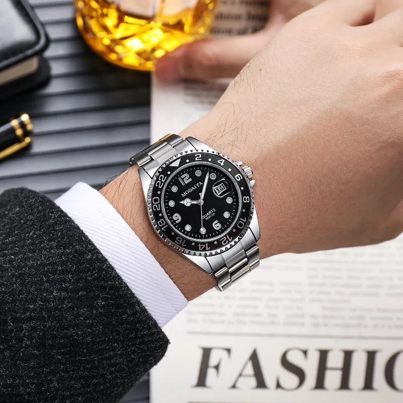 Reloj Deportivo para Hombre 2025 – Lujo Militar de Acero Completo, Cuarzo de Alta Gama.