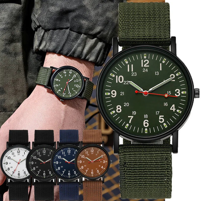 Reloj Militar Hombre – Deportivo, Cuarzo, Nylon y Luminiscente