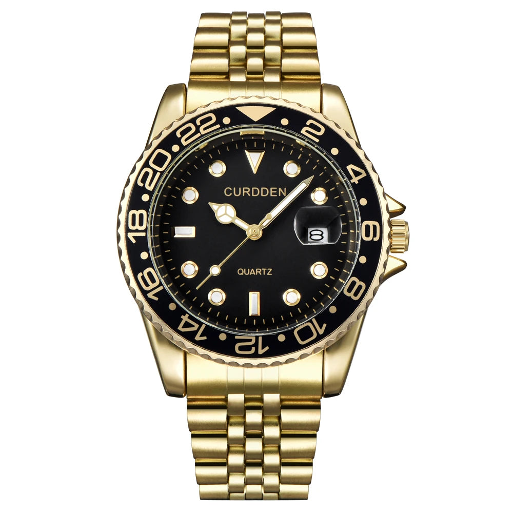 Reloj de Cuarzo para Hombre 2024 – Acero Inoxidable, Calendario y Estilo Casual