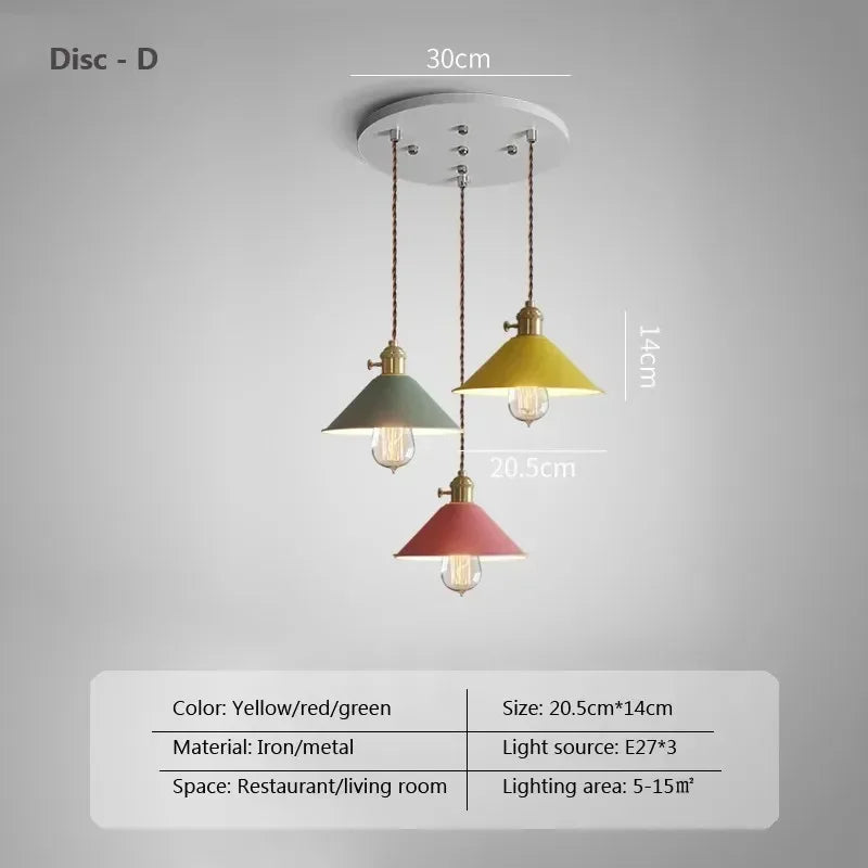 DINDALLED Modern Pendant Light E27 Chandeliers for Living Room Dining Room Kitchen Bedroom Pendant Lamp Three-head Hanging Lamp