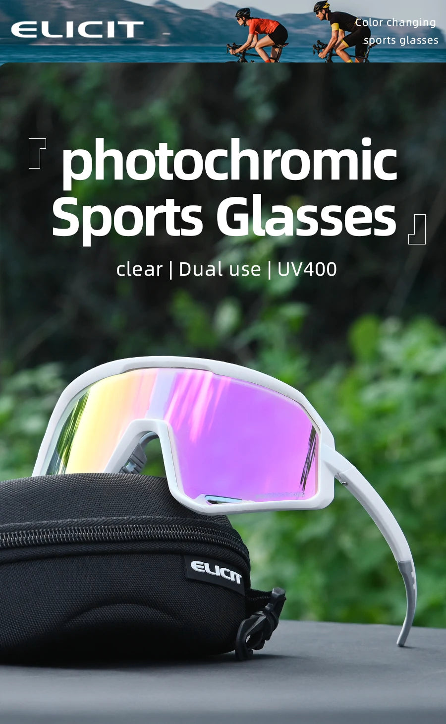Gafas Ciclismo ELICIT – UV400 y Fotocromáticas