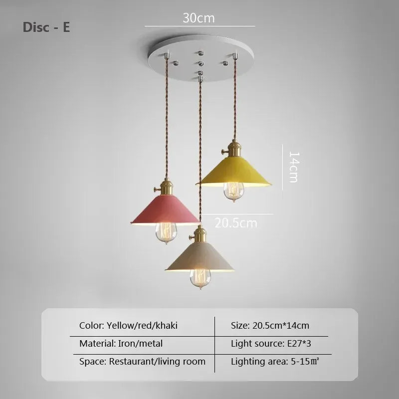 DINDALLED Modern Pendant Light E27 Chandeliers for Living Room Dining Room Kitchen Bedroom Pendant Lamp Three-head Hanging Lamp