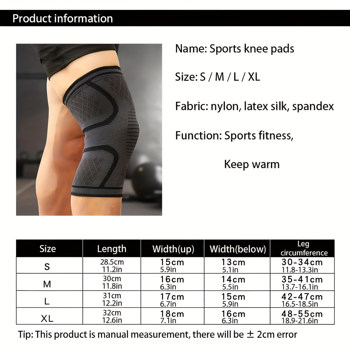 Pack 2 Rodilleras Elásticas – Soporte Deportivo Antideslizante y Transpirable para Hombres y Mujeres
