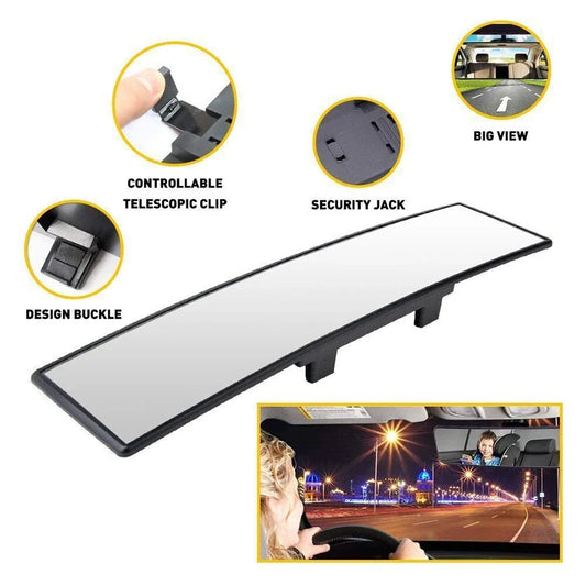 Espejo Retrovisor Panorámico Universal para Coche – Antideslumbrante, Gran Angular, Ideal para Marcha Atrás, Aparcamiento y Estilo Automotriz.