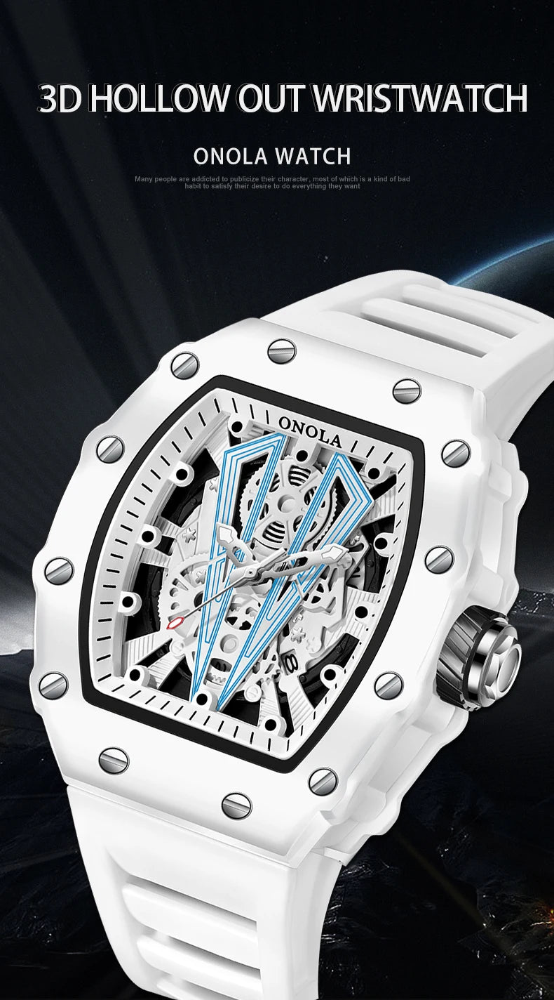 Reloj ONOLA para Hombre – Cuarzo, Resistente al Agua y Correa de Silicona