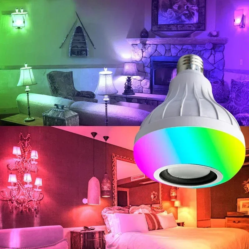E27 Bluetooth Speaker Music Bulb With Remote Control 85-265V RGBW DJ Disco Stage Bulbs For Bedroom Living Room Stage Lighting