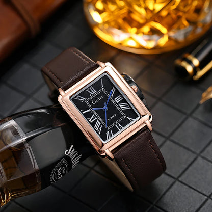 Reloj de Pulsera de Cuarzo para Hombre con Correa de Cuero