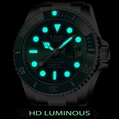 Reloj LIGE Hombre – Lujo, Diver 30ATM, Fecha, Deportivo y Cuarzo