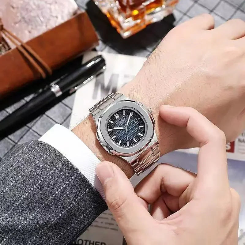Reloj de Hombre Nuevo de Lujo – Cuarzo, Fecha Automática, Cronógrafo Deportivo, Acero Inoxidable