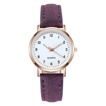 Reloj Mujer – Lujo, Cuarzo, Correa de Cuero y Manecillas Luminiscentes