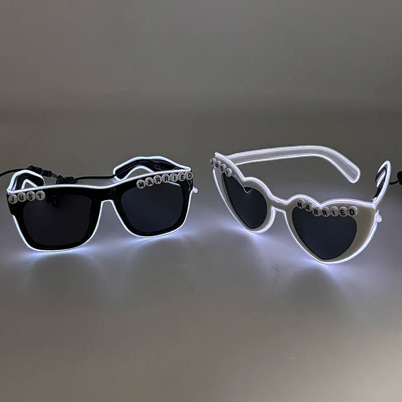 Gafas LED “Just Married” – Regalo Divertido Novios