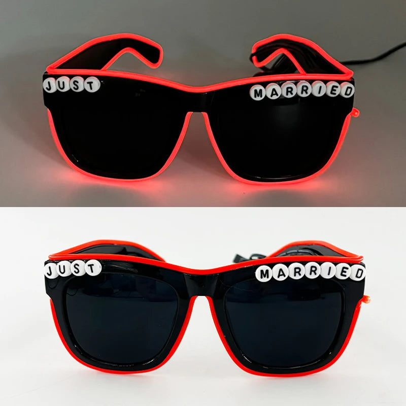 Gafas LED “Just Married” – Regalo Divertido Novios