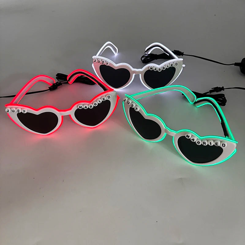 Gafas LED “Just Married” – Regalo Divertido Novios