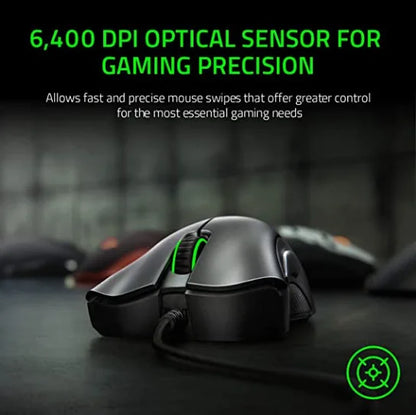 Ratón Gaming Razer DeathAdder Viper – 6400 DPI, Cableado, Esports