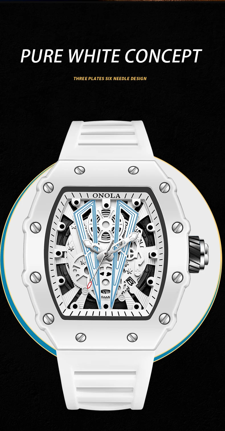 Reloj ONOLA para Hombre – Cuarzo, Resistente al Agua y Correa de Silicona