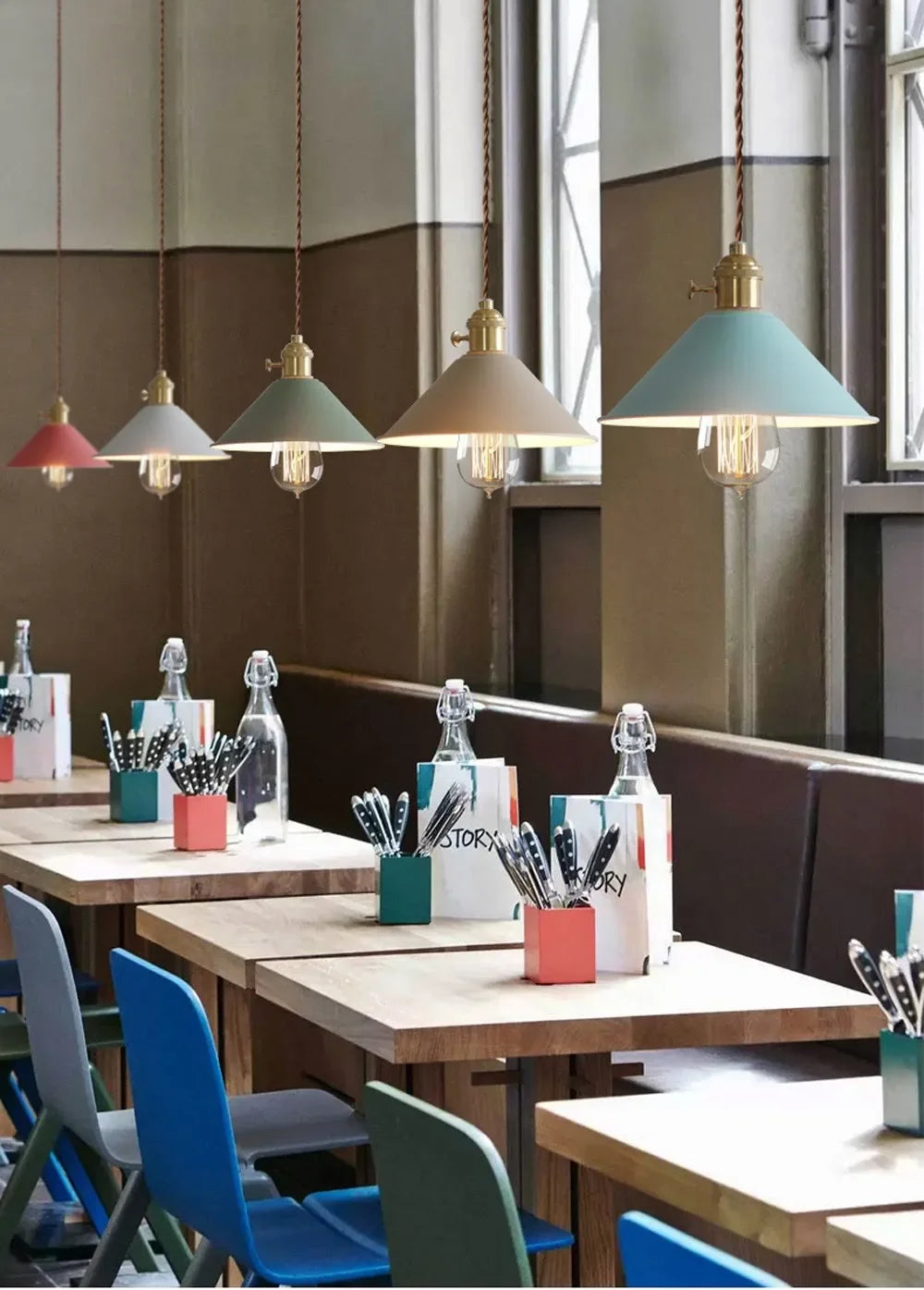 DINDALLED Modern Pendant Light E27 Chandeliers for Living Room Dining Room Kitchen Bedroom Pendant Lamp Three-head Hanging Lamp