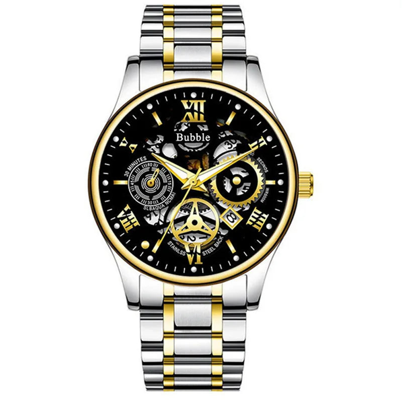 Reloj UTHAI Hombre – Cuarzo, Lujo, Moderno e Impermeable con Dial Romano Calado