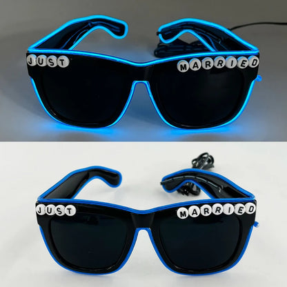 Gafas LED “Just Married” – Regalo Divertido Novios