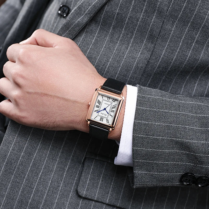 Reloj de Pulsera de Cuarzo para Hombre con Correa de Cuero