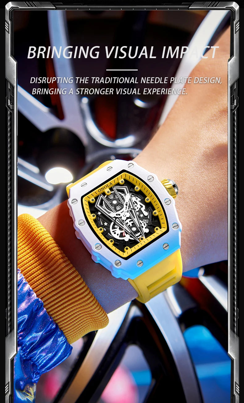 Reloj ONOLA para Hombre – Cuarzo, Resistente al Agua y Correa de Silicona