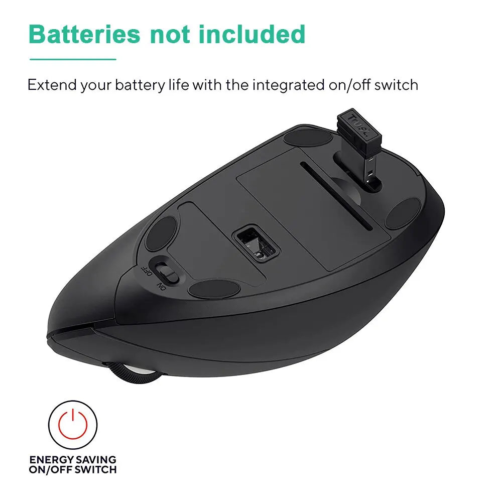 Ratón Vertical Ergonómico Inalámbrico – 3 DPI Ajustables, 6 Botones para PC y Laptop