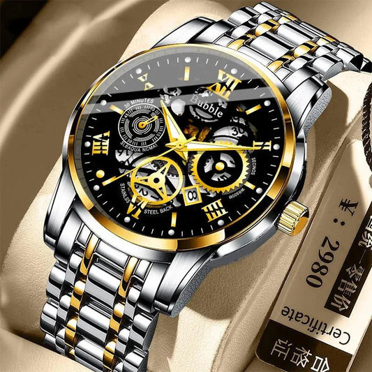 Reloj UTHAI Hombre – Cuarzo, Lujo, Moderno e Impermeable con Dial Romano Calado