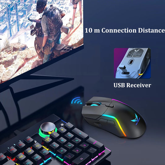 Ratón Gaming Inalámbrico RGB – 8 Botones, 3200DPI, Recargable