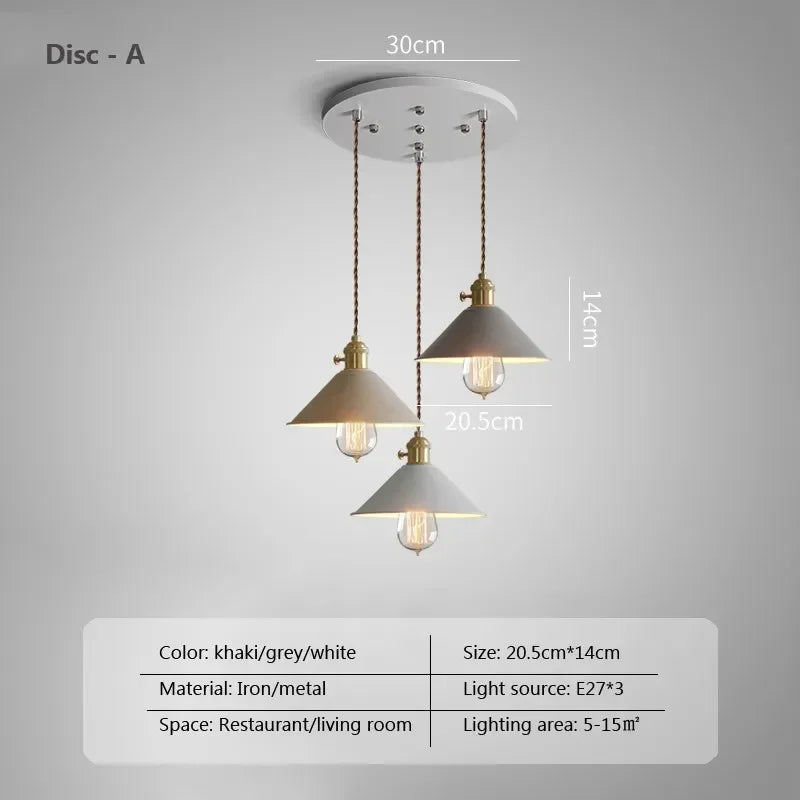 DINDALLED Modern Pendant Light E27 Chandeliers for Living Room Dining Room Kitchen Bedroom Pendant Lamp Three-head Hanging Lamp