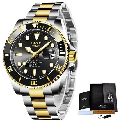 Reloj LIGE Hombre – Lujo, Diver 30ATM, Fecha, Deportivo y Cuarzo