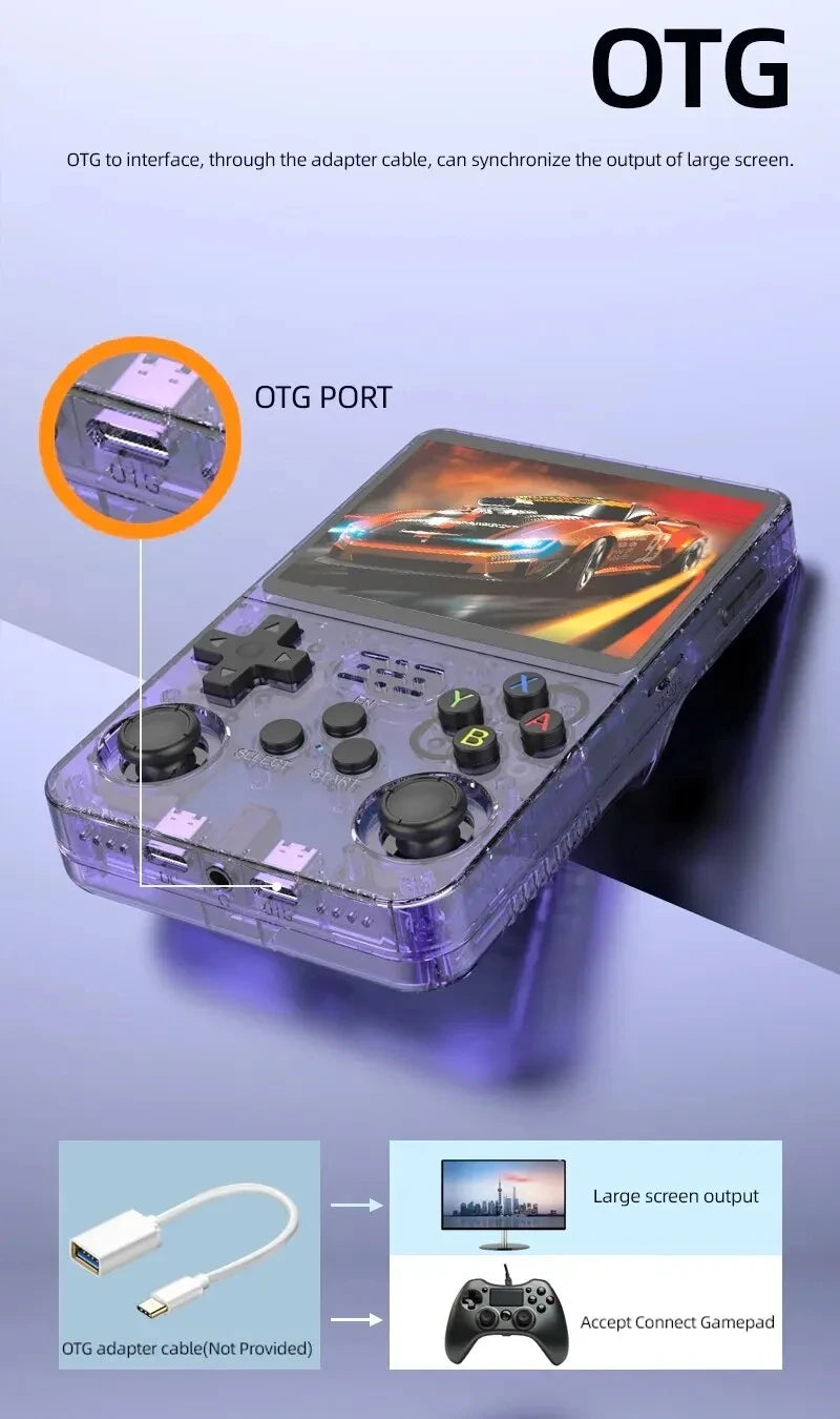 R36S Consola Retro Portátil – 3.5" | Linux Open Source | 128GB de Juegos