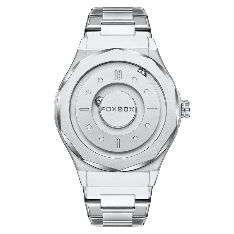 Reloj FOXBOX Hombre – Cuarzo, Acero Inoxidable y Aguja Deslizante Magnética