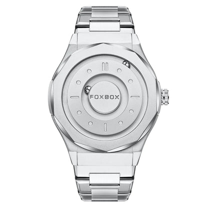 Reloj FOXBOX Hombre – Cuarzo, Acero Inoxidable y Aguja Deslizante Magnética