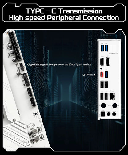 Placa Base JGINYUE B650M Snow Dream – DDR5 ARGB, M-ATX, Gaming, PCIe 4.0, Compatible con CPUs 9700X/9900X/7800X3D