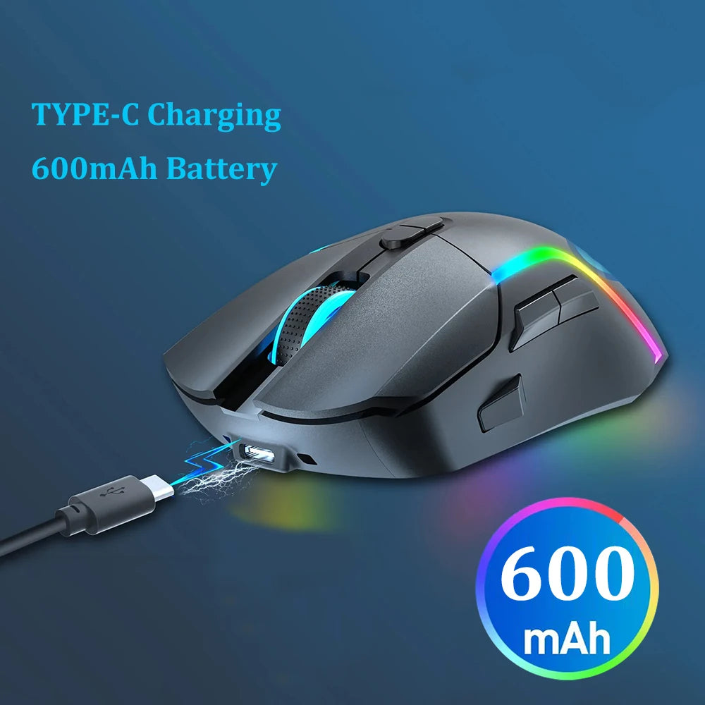 Ratón Gaming Inalámbrico RGB – 8 Botones, 3200DPI, Recargable