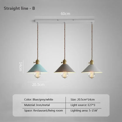 DINDALLED Modern Pendant Light E27 Chandeliers for Living Room Dining Room Kitchen Bedroom Pendant Lamp Three-head Hanging Lamp
