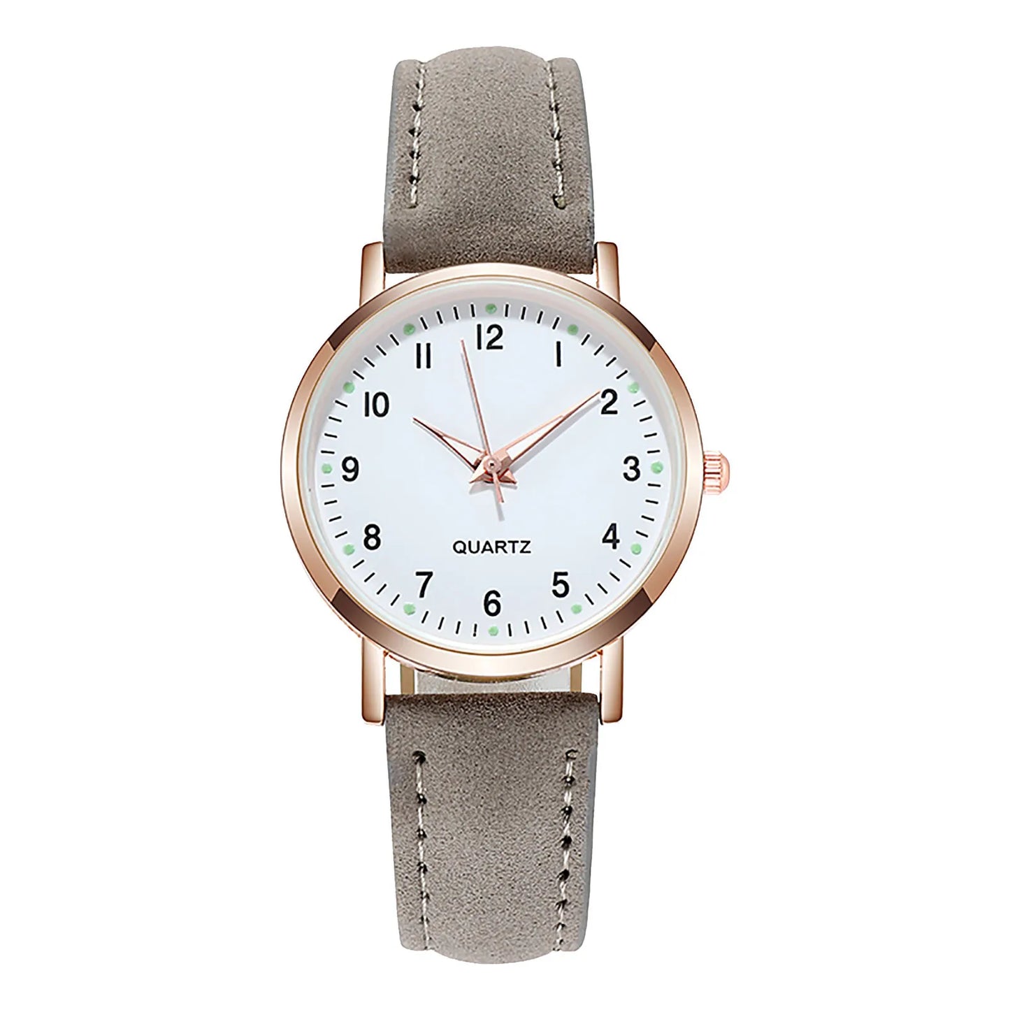 Reloj Mujer – Lujo, Cuarzo, Correa de Cuero y Manecillas Luminiscentes
