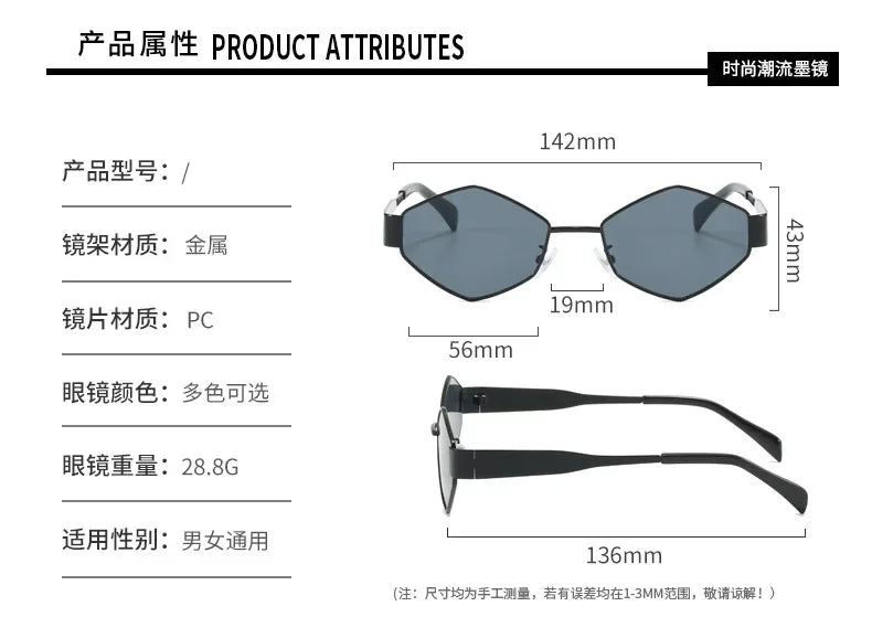 Gafas Hexagon Unisex – Lujo y Marco Pequeño