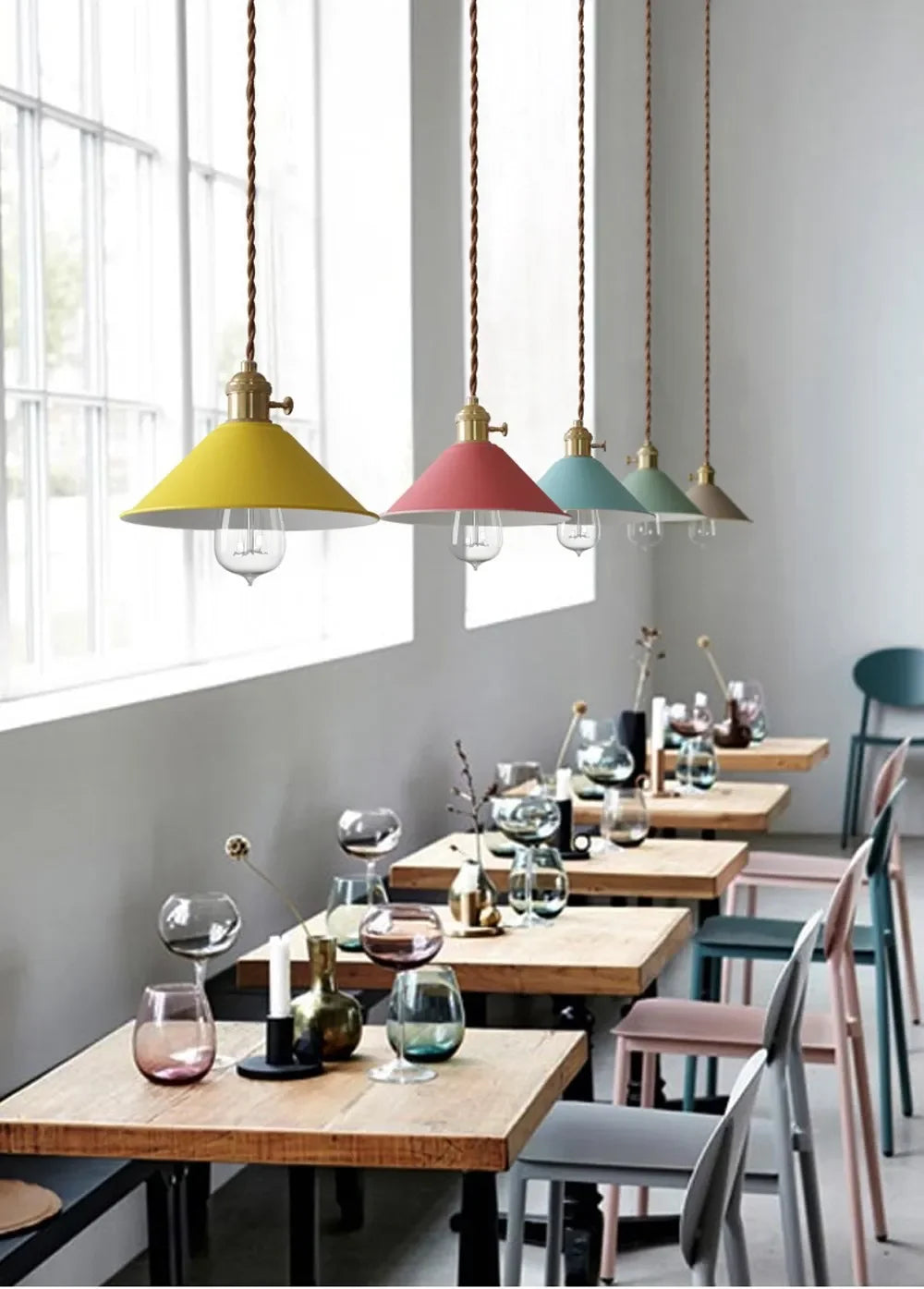 DINDALLED Modern Pendant Light E27 Chandeliers for Living Room Dining Room Kitchen Bedroom Pendant Lamp Three-head Hanging Lamp