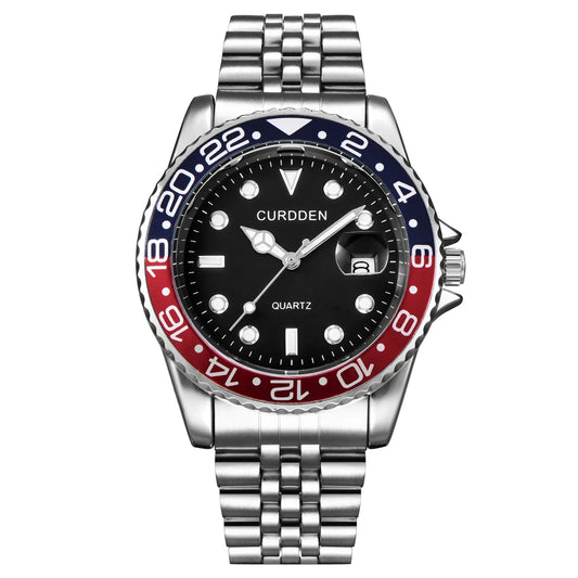 Reloj de Cuarzo para Hombre 2024 – Acero Inoxidable, Calendario y Estilo Casual