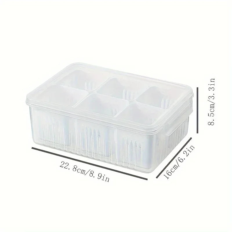 Food Storage Containers with Lids Airtight, Fridge Fresh-Keeping Container with 6 Detachable Boxes, Portable Divided Container