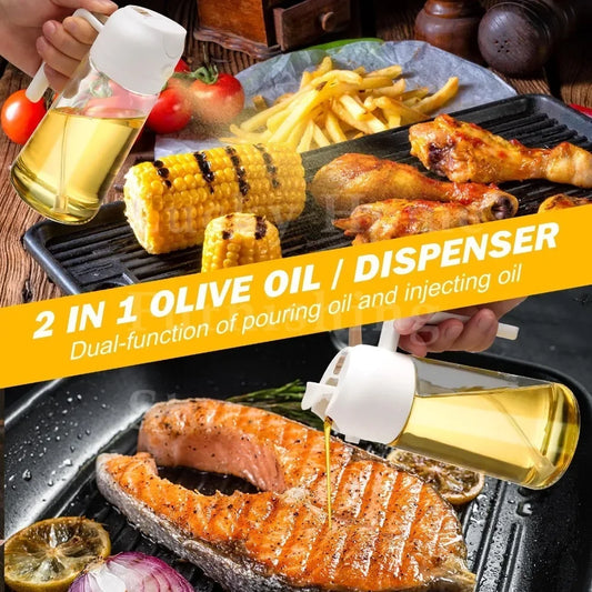 2/1pc Oil Sprayer Spray for 2 in 1 500ml Oil Sprayer & Pourer Plastic Spray Bottle Kitchen Gadget Sets Accessories Camping BBQ